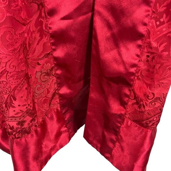 Victorias Secret Gold Label Vintage Red Satin Floral Sleepwear Lounge Robe O/S - Picture 6 of 16